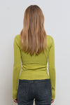 General Idea WOMAN Boat Neck Cardigan Tank Top Set [AVOCADO]