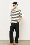 General Idea MAN Stripe Loose Fit T-Shirt Short Sleeve [IVORY]