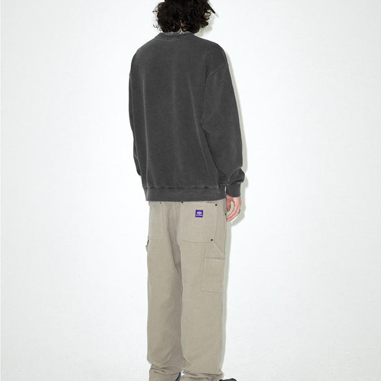 Mahagrid GRUNGE SLOGAN PIGMENT SWEATSHIRT [CHARCOAL]