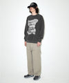 Mahagrid GRUNGE SLOGAN PIGMENT SWEATSHIRT [CHARCOAL]