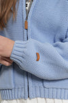 General Idea WOMAN Cotton Blend Raglan Knit Zip-Up