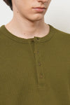 General Idea MAN Waffle Henley Neck Short Sleeve T-Shirt