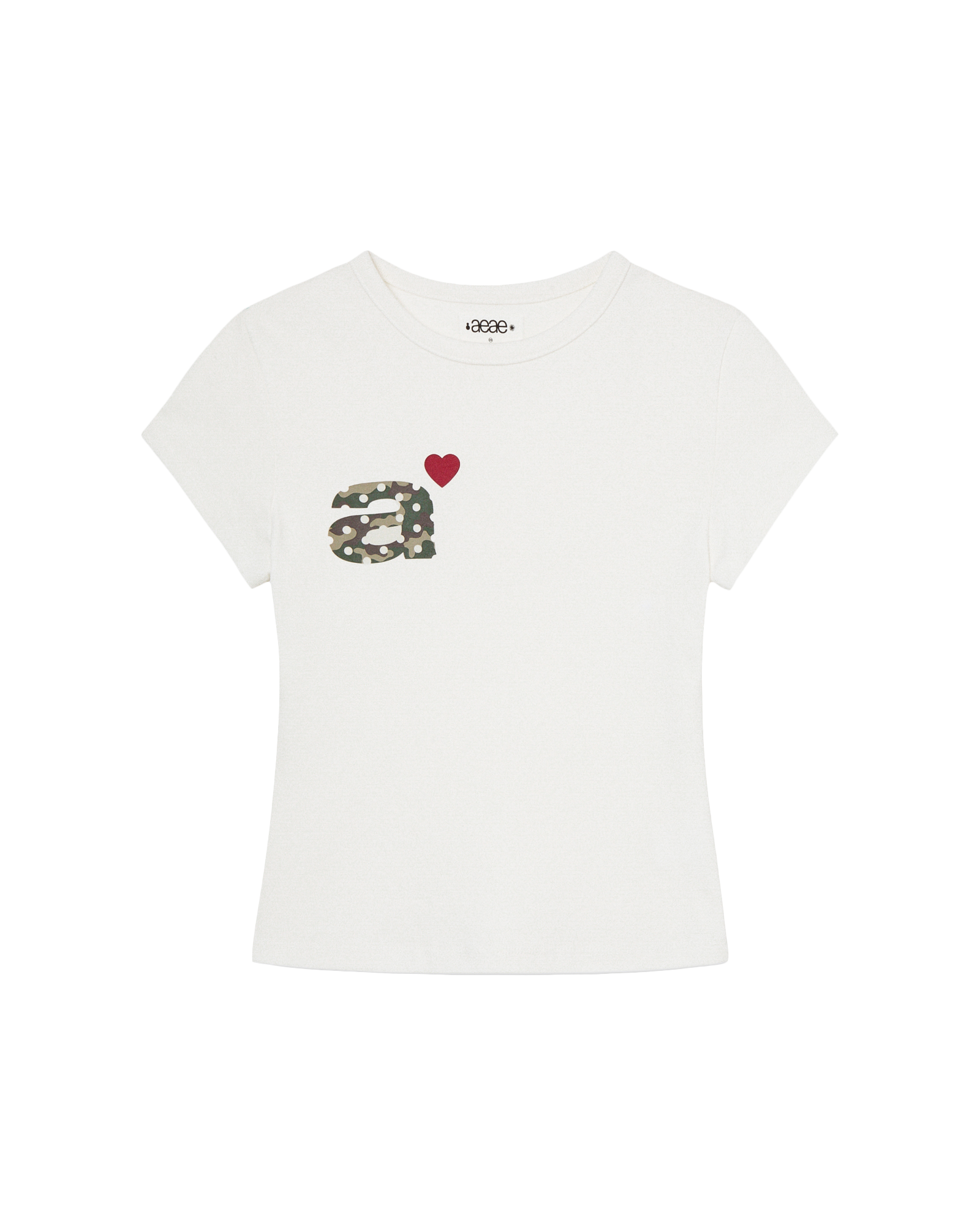 AEAE 6/4 Pre-order Delivery - Dot Small Letter Tee in White/Camo