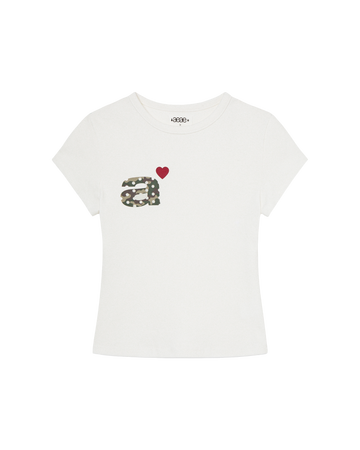 AEAE 6/4 Pre-order Delivery - Dot Small Letter Tee in White/Camo