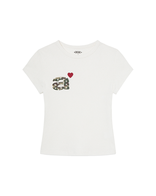 AEAE 6/4 Pre-order Delivery - Dot Small Letter Tee in White/Camo