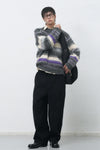 General Idea MAN Multi Stripe Hairy Pullover