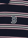MLB Women's Varsity Stripe Crop Polo T-shirt