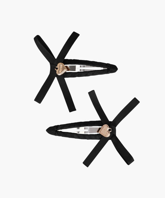Marithé François Girbaud Kids W Ribbon Hair Pin 2 Pack Black