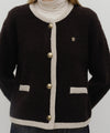 Marithé François Girbaud W Boucle Knit Round Neck Cardigan