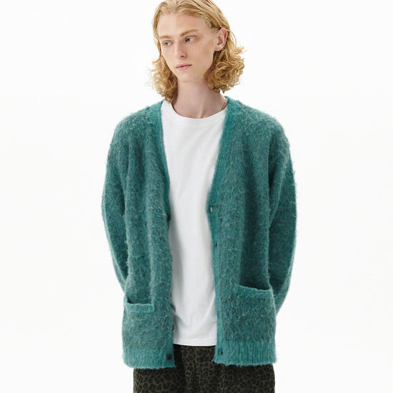 Mahagrid Mixed Hairy Knit Cardigan