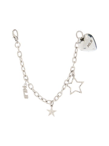 MLB Heart Star Point Ring Chain Keyring