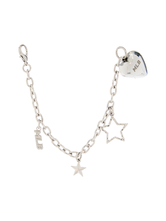 MLB Heart Star Point Ring Chain Keyring