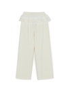 MLB Women's Basic Lace Ruffle Semi Wide Pants