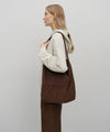Marithé François Girbaud CLASSIC LOGO CORDUROY SHOULDER BAG ash blue