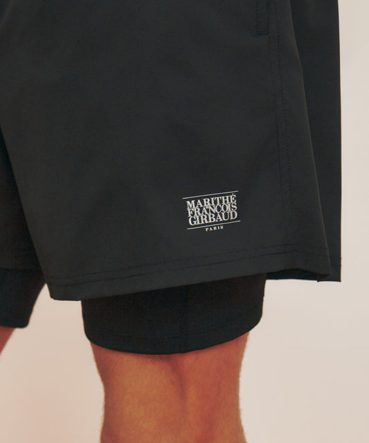 Marithé François Girbaud Marithé SPORT M DOUBLE-LAYER SHORTS BLACK