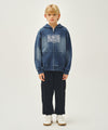 Marithé François Girbaud Kids Classic Logo Embroidery Hoodie Zip-Up Blue
