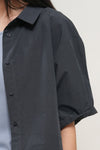 General Idea WOMAN Loose Fit Folded Sleeve Cotton Shirt