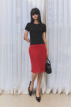 General Idea WOMAN Punching Ribbed Henley Neck T-Shirt