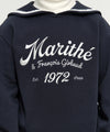 Marithé François Girbaud Kids Sailor Collar Crop Sweatshirt Navy