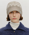 Marithé François Girbaud Fairisle Beanie Beige