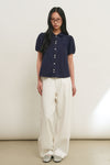 General Idea WOMAN Round Collar Puff Blouse
