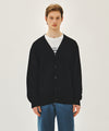 Marithé François Girbaud SMALL CLASSIC LOGO V-NECK KNIT CARDIGAN vintage blue