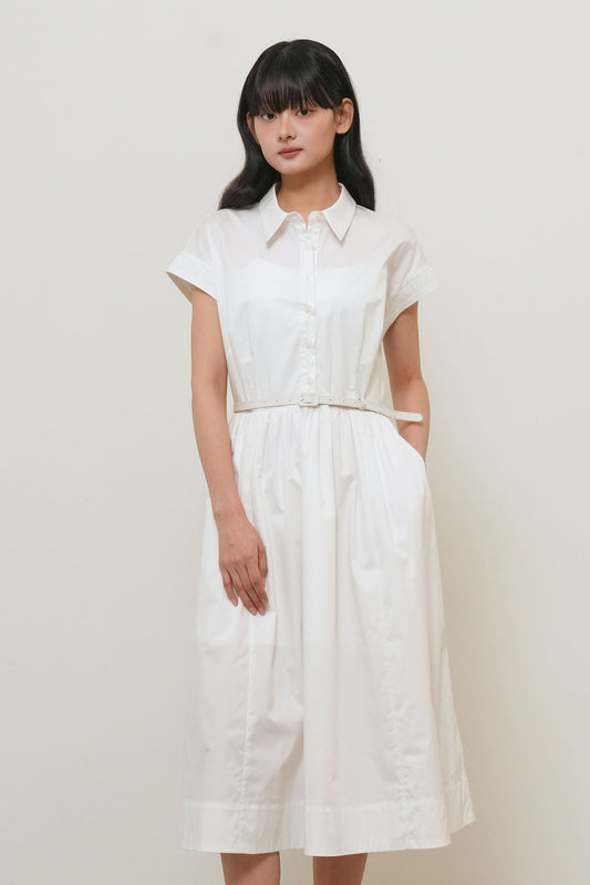 General Idea WOMAN Dolman Sleeve Belted Long Dress