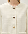 Marithé François Girbaud W TWEED ROUND NECK JACKET