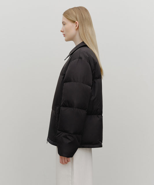 Marithé François Girbaud Classic Logo Collar Down Jacket Black