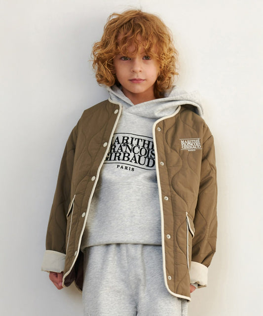 Marithé François Girbaud Enfant Classic Quilting Out Pocket Jacket Khaki