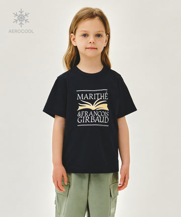 Marithé François Girbaud Kids Book Classic Logo Aerocool Tee Navy