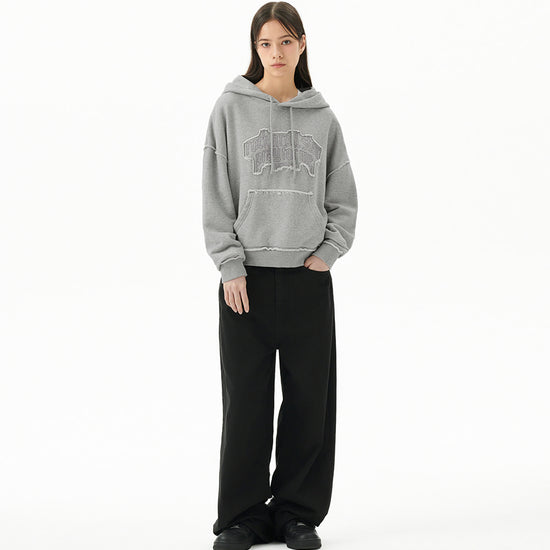 Mahagrid Raw Cut Pray Crop Hoodie