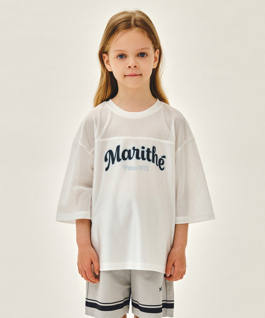 Marithé François Girbaud Kids Mesh Oversized Tee