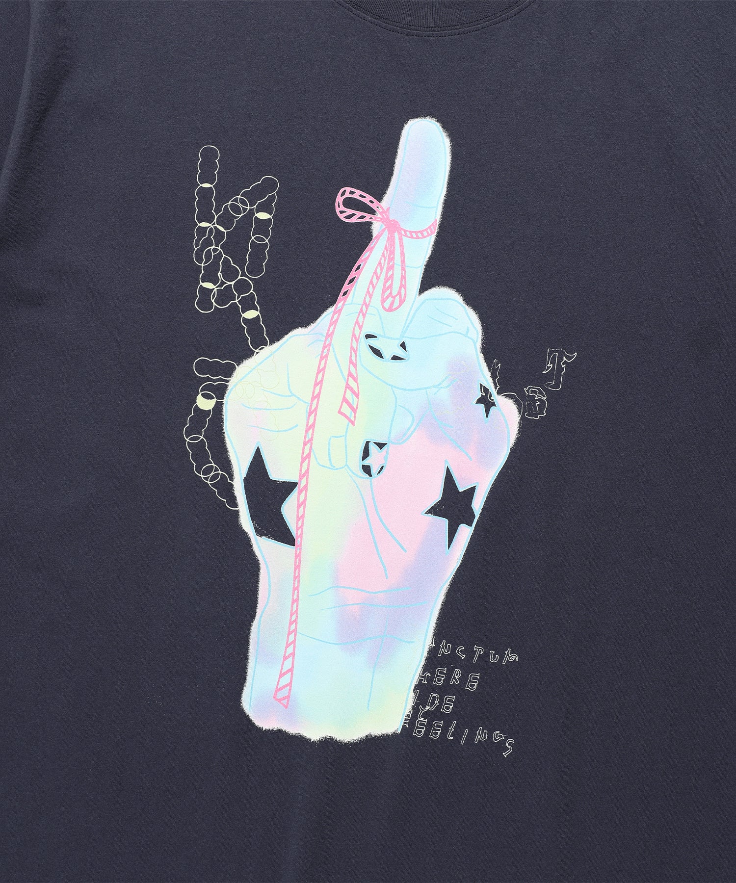 Nice Ghost Club Rainbow Finger Tee