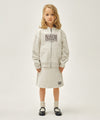 Marithé François Girbaud Kids Classic Logo Midi Sweat Skirt in Oatmeal
