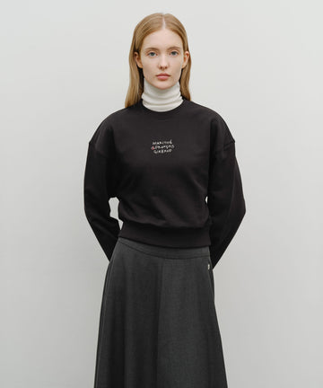 Marithé François Girbaud W Marithé Love Graphic Crop Sweatshirt Black