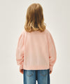 Marithé François Girbaud Kids Wide Lace Collar Cardigan Pink