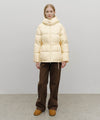 Marithé François Girbaud Women's Waist String Mid Down Jacket Light Beige
