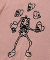 Nice Ghost Club Juggling Skeletons Half Knit Zip Up Polo [Pink]