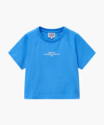 Marithé François Girbaud W Lettering Logo Crop Tee Vintage Blue