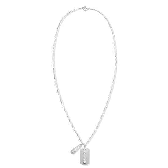 Mahagrid Blade Safety Pin Necklace Silver