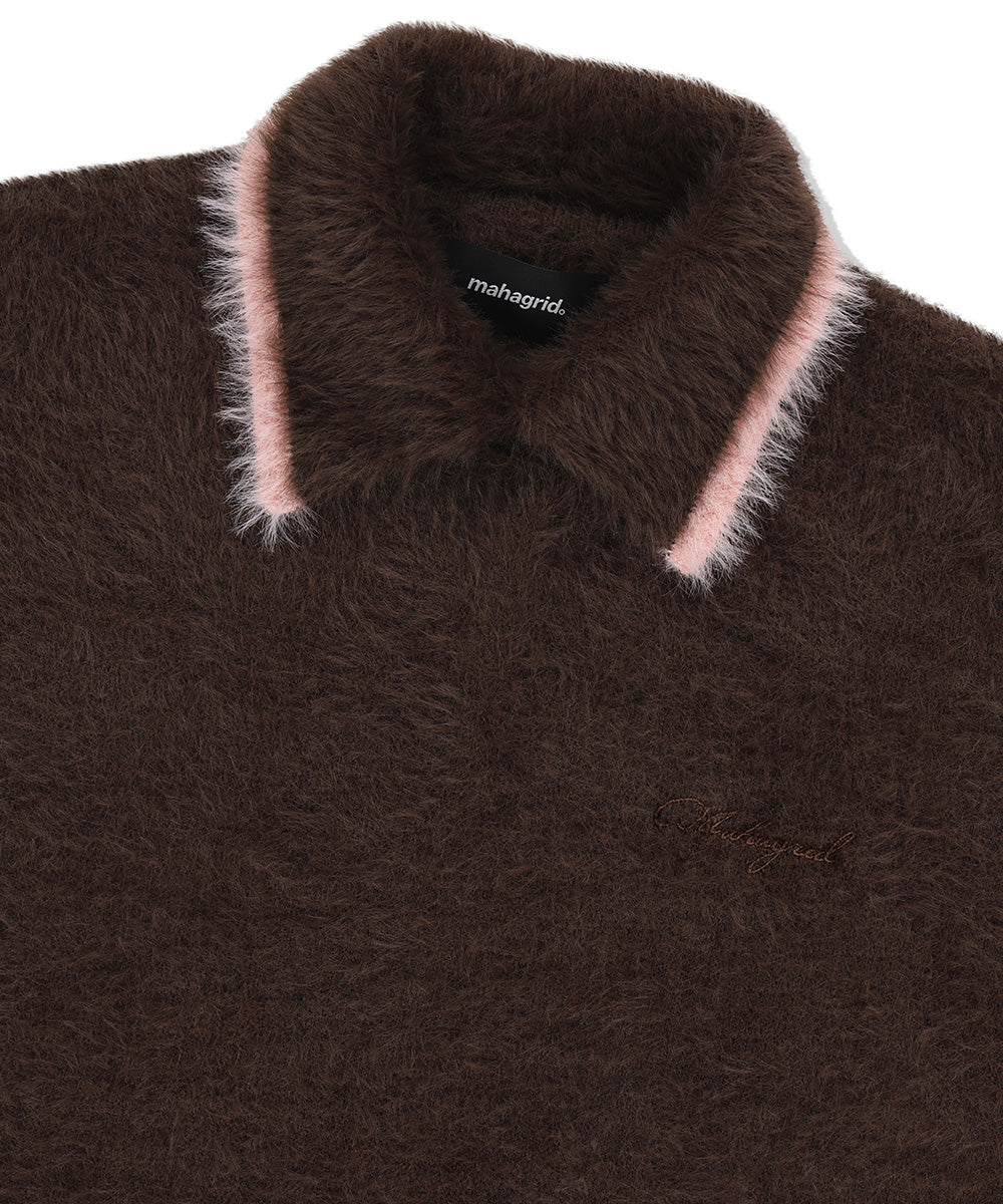 Mahagrid Hairy Collar Knit