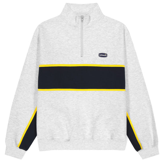 Mahagrid Dot Logo Embroidery Half Zip-Up [Light Grey]