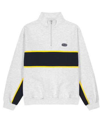 Mahagrid Dot Logo Embroidery Half Zip-Up [Light Grey]