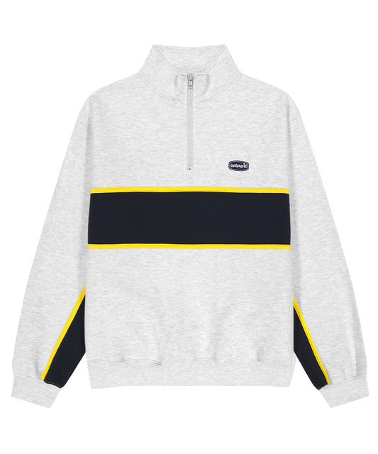 Mahagrid Dot Logo Embroidery Half Zip-Up [Light Grey]