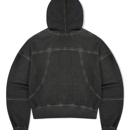 Mahagrid Dyed Curved Seam Crop Hoodie