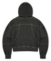 Mahagrid Dyed Curved Seam Crop Hoodie