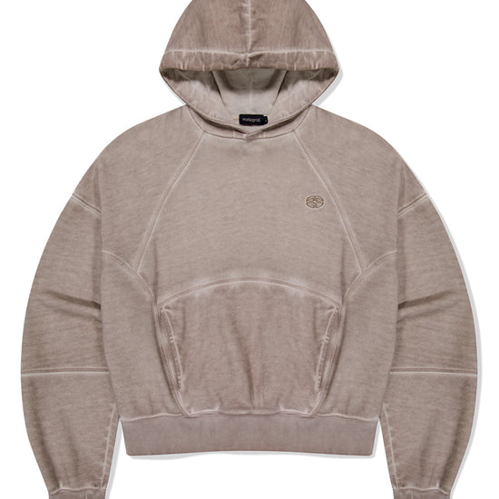 Mahagrid Dyed Curved Seam Crop Hoodie