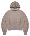 Mahagrid Dyed Curved Seam Crop Hoodie