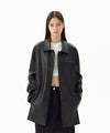 Mahagrid Faux Leather Car Coat